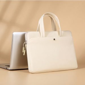 1pc Large Capacity Handbag For Laptop, 13u002F14u002F15-in, Trendy Solid Color Briefcase Crossbody Bag For Daily Commute